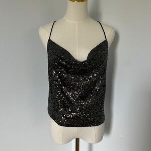 Steve Madden gunmetal sequin top